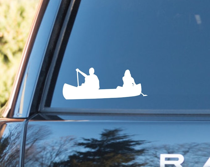 Tandem Canoe decal, canoe decal, tandem canoe sticker, canoe decal, canoe sticker, paddling tandem decal, tandem canoe decal