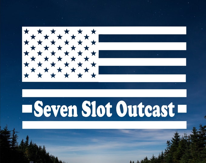 Flag Seven Slot Outcast vinyl decal, Seven Slot Outcast flag decal, flag sticker, Seven Slot Outcast flag sticker