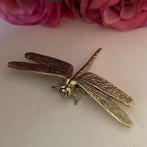 Brass Dragonfly Figurine | Minature Brass Dragonfly | Brass Dragonfly | Brass Shelf Decor | Mini Figurines