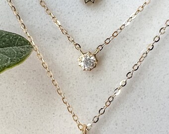 Dew Drop Necklace 14K Solid Gold