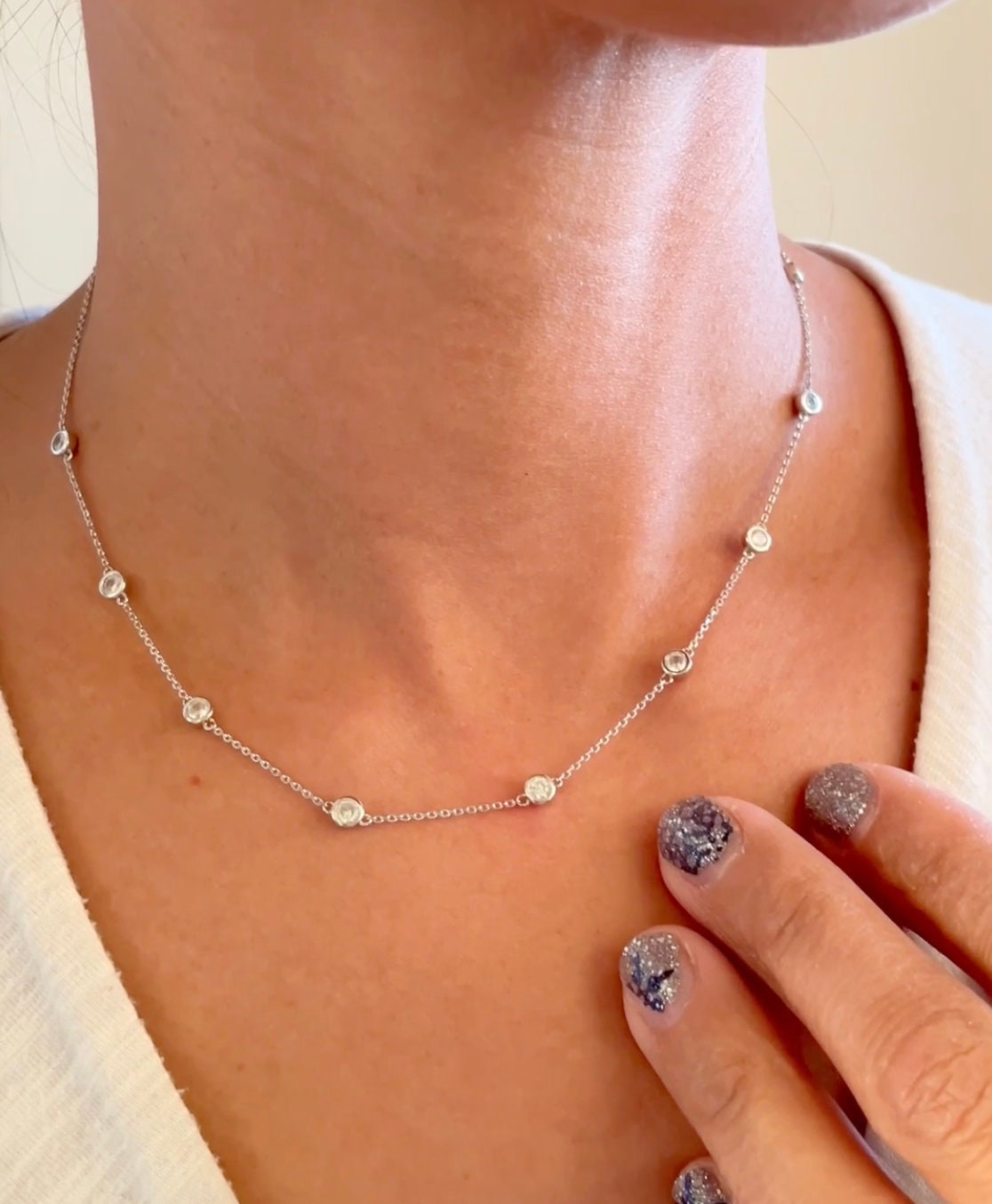 Diamond satellite best sale necklace