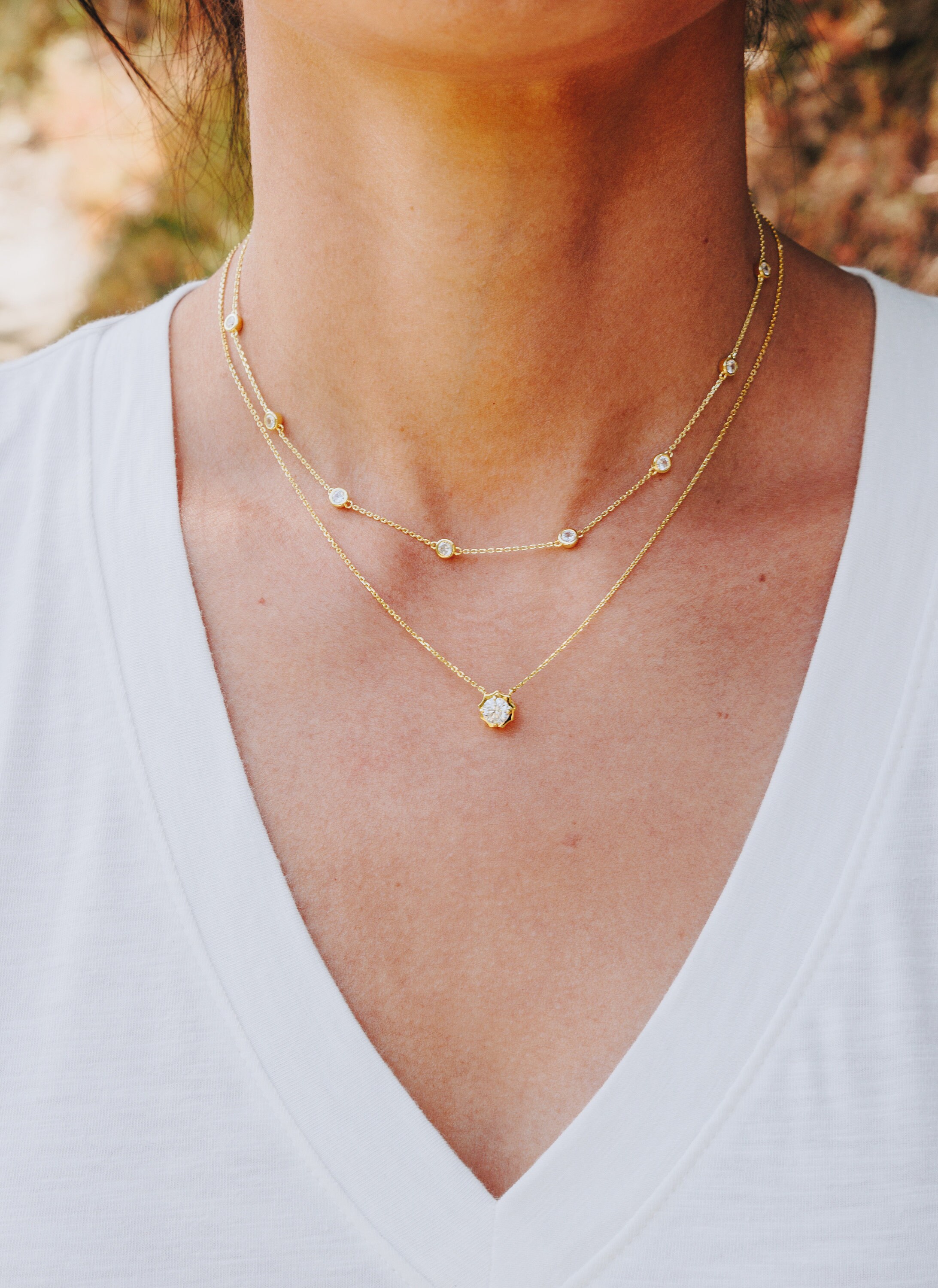 Diamond satellite necklace sale