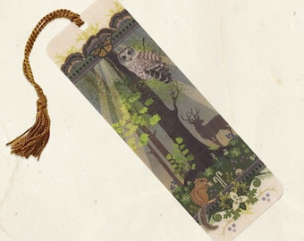 Woodland Heart Sustainable Wood Bookmark with Tassel