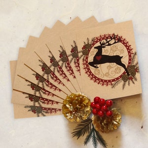 Leaping Stag Holiday Boxed Set of 10 Recycled Cards