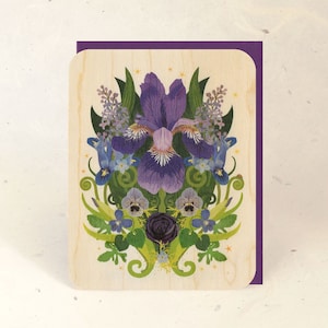 Iris & Ladybug Sustainable Wood Greeting Card