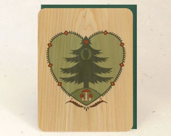 Woodland Heart Sustainable Wood Greeting Card