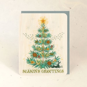 Yule Tree Sustainable Wood Greeting Card