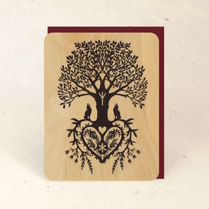 Árbol de la Vida Madera Sostenible Tarjetas de felicitación
