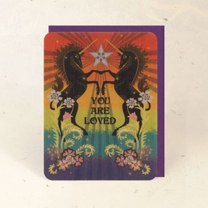Pride Unicorns Sustainable Wood Greeting Card