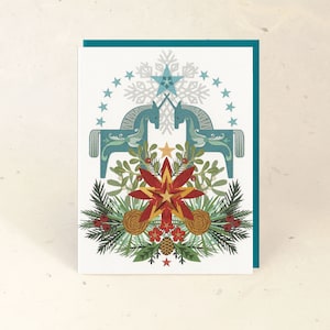 Dala Eenhoorns Gerecycled papieren kerstkaart