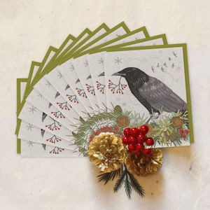 Winter Crow Holiday Boxed Set of 10 Recycled Cards