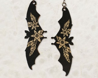 Fruit Bat Spirit Birch Wood Earrings