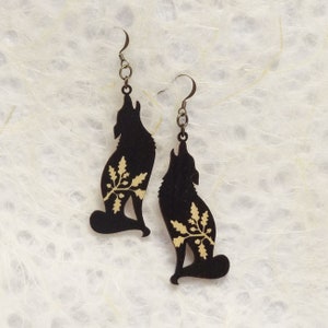 Wolf Spirit Eco Friendly Birch Wood Earrings