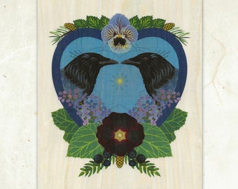 Portland Rose Wood Postcard Eco-Friendly Fine Art