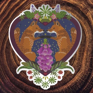 PVC-vrije sticker Fox Heart mat spiegelglas