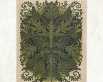 Green Man Sustainable Wood Print
