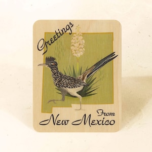 Cartolina impiallacciata in legno sostenibile dello stato del New Mexico