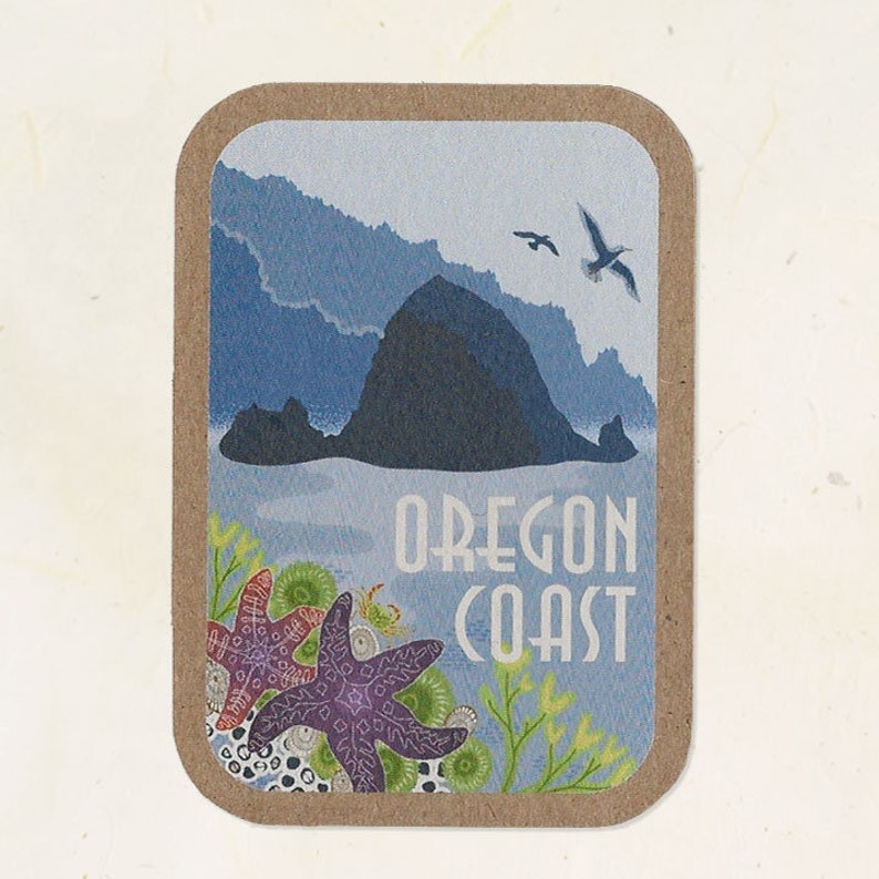 Oregon Coast Eco-Friendly Kraft Paper Sticker image 1