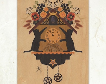Halloween Cuckoo Sustainable Wood Print