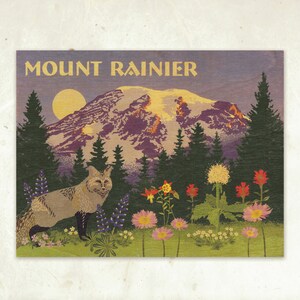 Mt Rainier Sustainable Wood Print