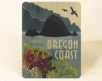 Cartão Postal Madeira Sustentável da Costa do Oregon