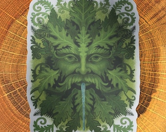 Green Man Matte Silver PVC-Free Sticker