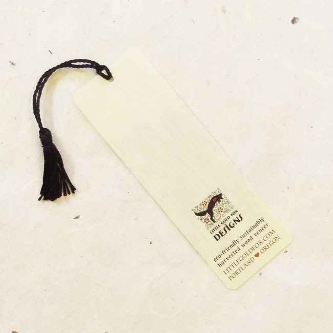Raven Wood Bookmark with Tassel Eco-Friendly Fine Art - SymbiOp