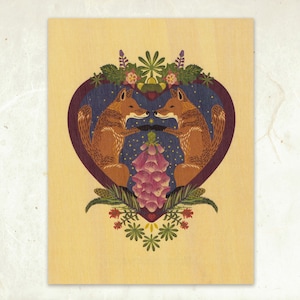 Fox Heart Sustainable Wood Print