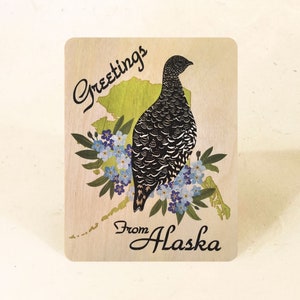 Alaska State Sustainable Wood Postcard