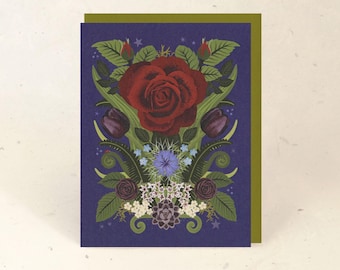 Rose & Tulip Recycled Greeting Card