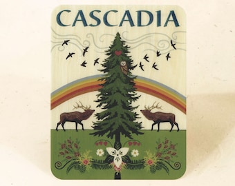 Cascadia Holz Nachhaltige Postkarte