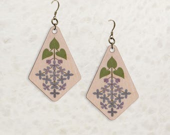 Lilac Birch Wood Earrings