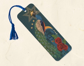 Alchemy Peacock Sustainable Wood Bookmark with Tassel