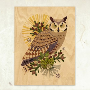 Great-Horned Owl Sustainable Wood Print