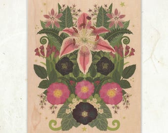 Stargazer Lily Sustainable Wood Print