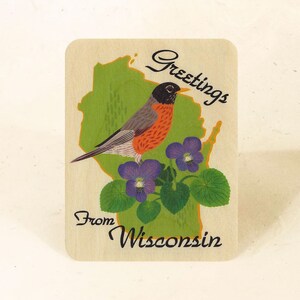 Cartolina di legno sostenibile dello stato del Wisconsin