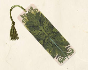 Green Man Sustainable Wood Bookmark with Tassel