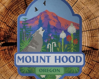 Mount Hood Portland Matte Mirror PVC-Free Sticker