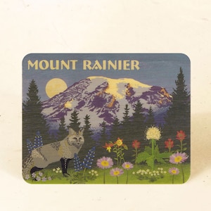 Carte postale en bois durable Mount Rainier