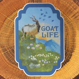 Goat Life matzilveren pvc-vrije sticker