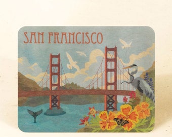 Golden Gate Bridge Sustainable Wood Postcard