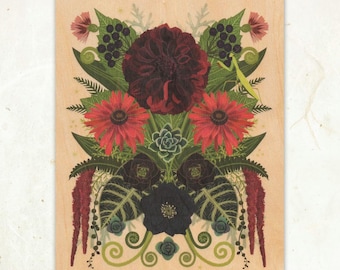 Black Dahlia Sustainable Wood Print
