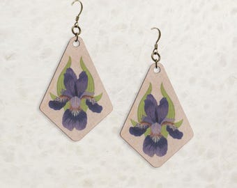 Iris Birch Wood Earrings