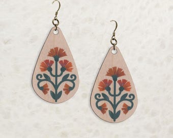 Poppy Birch Wood Earrings