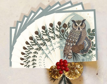 Great-Horned Owl Holiday Boxed Set of 10 Recycled Cards