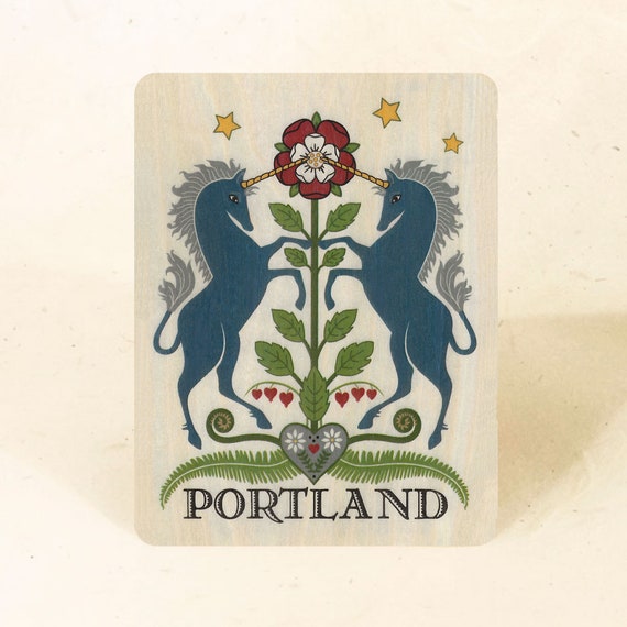 Portland Rose Wood Postcard Eco-Friendly Fine Art