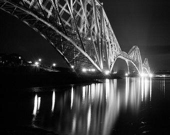 Forth Rail Bridge // Scotland // Firth of Forth // Railway Bridge // Fine Art Print // Black and White Photograph // Wall Art // Decor