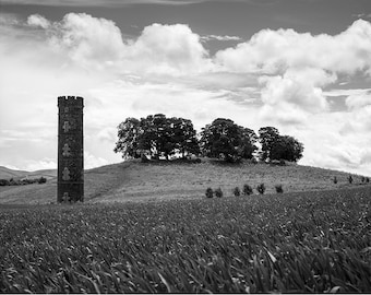 Edinburgh // Scotland // Cammo Tower // Fine Art Print // Black and White Photograph // Wall Art // Decor