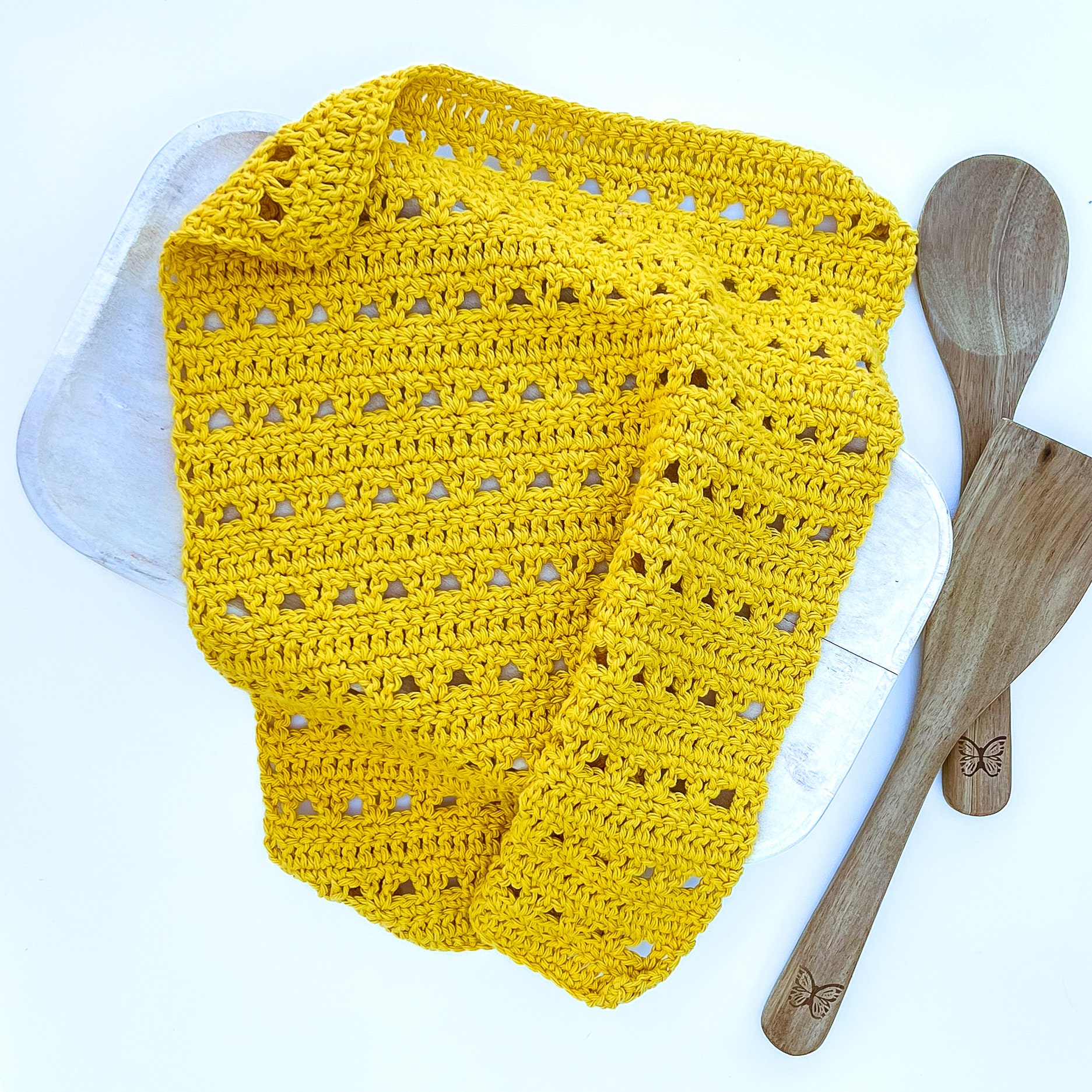 Dainty Country Dish Towel Crochet Pattern - Etsy