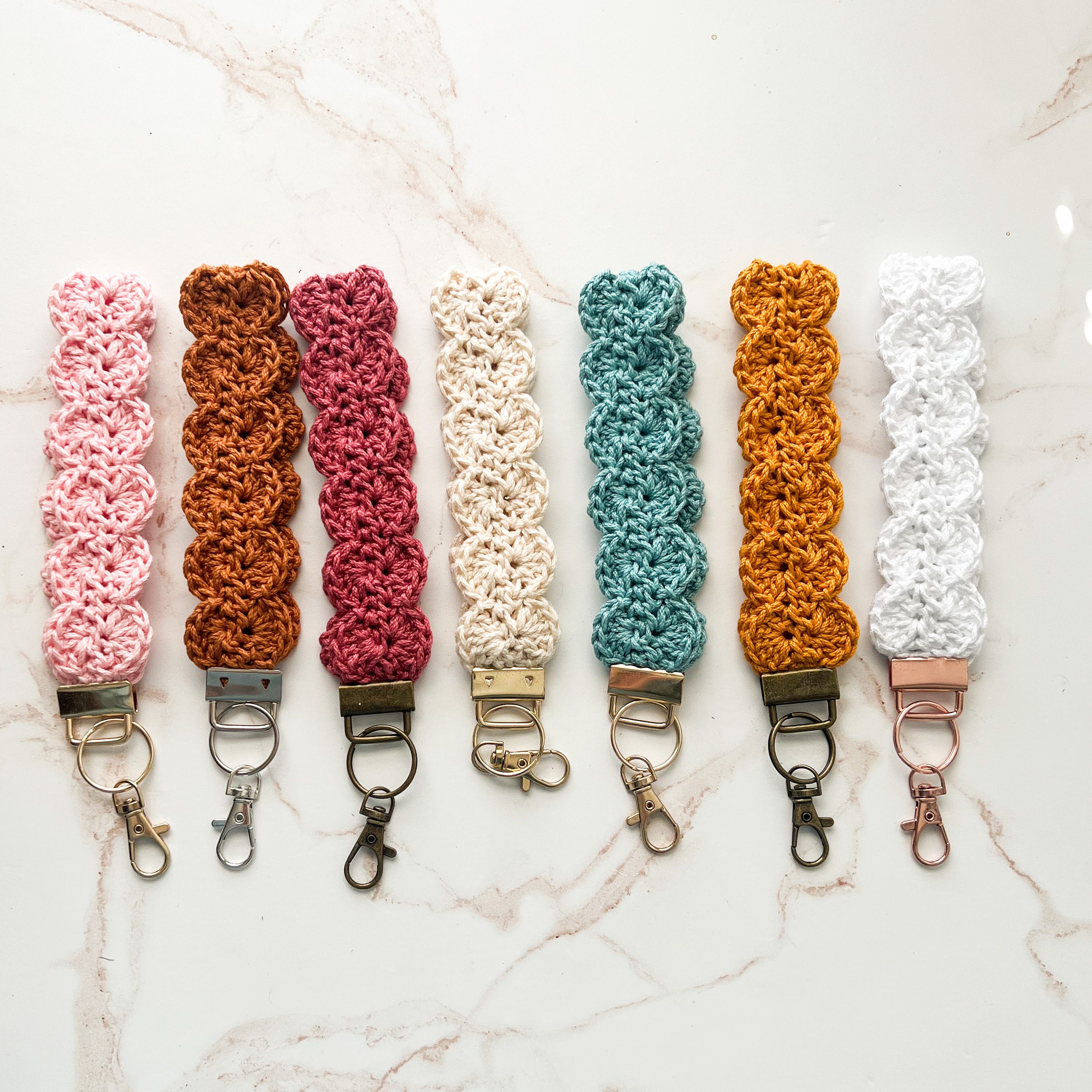 High Tide Wristlet Crochet PATTERN Keychain Clasp Fast 